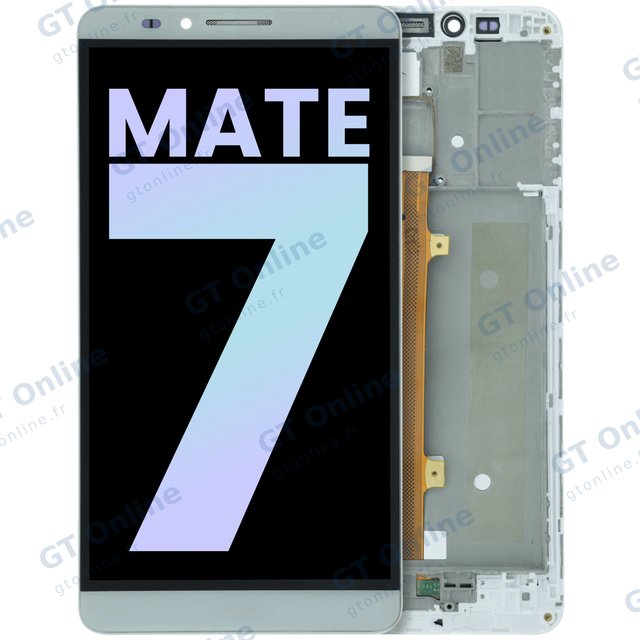 Écran LCD avec châssis pour Huawei Mate 7 (2014) (origine, blanc)