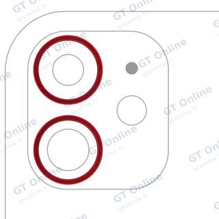 Anneau de contour de caméra arrière pour Apple iPhone 11 / 12 / 12 Mini (rouge, lot de 2, lot de 10)