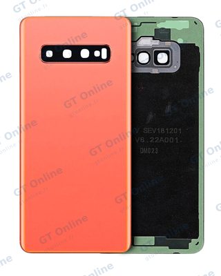 Vitre arrière pour Samsung Galaxy S10 (sans logo, compatible premium, Flamingo Pink)