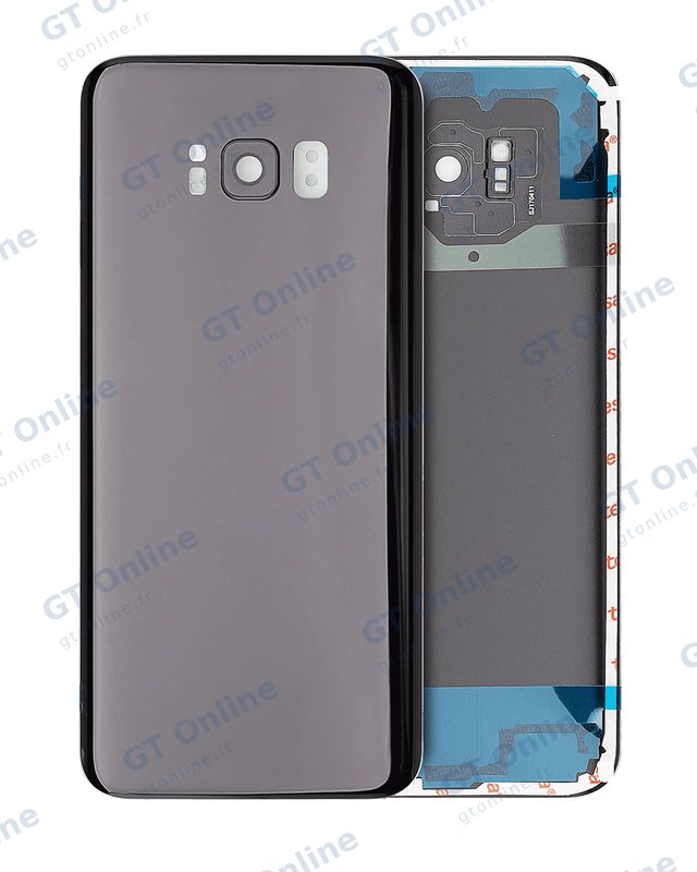 Vitre arrière pour Samsung Galaxy S8 Plus (sans logo, compatible premium, noir minuit)