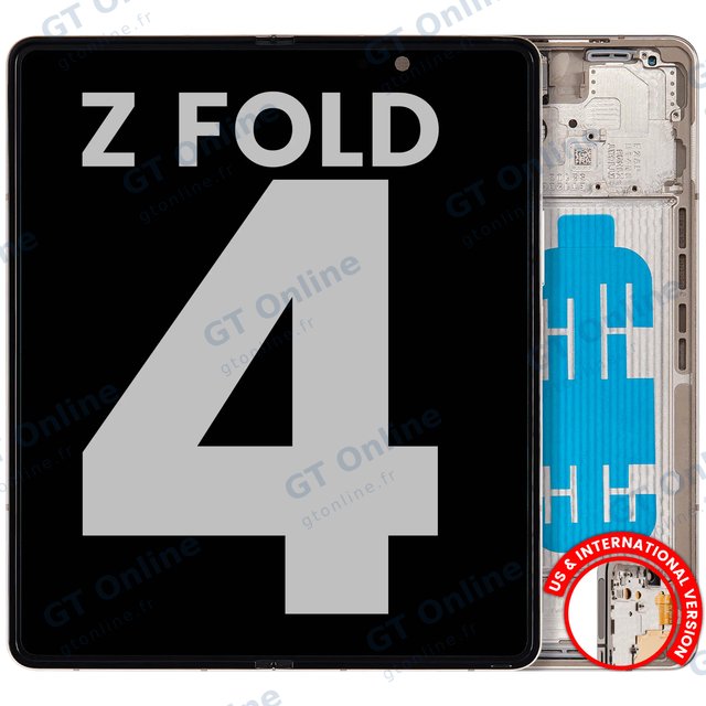 Écran OLED intérieur avec châssis pour Samsung Galaxy Z Fold 4 5G (version US & internationale, origine d'occasion, Beige)