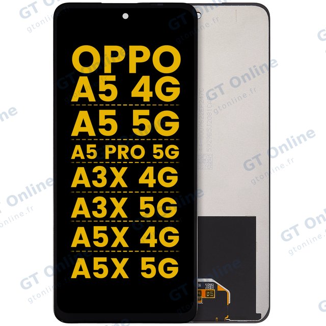 Écran pour OPPO A5 4G / A5 5G / A5 Pro 5G / A3x 4G / A3x 5G / A5x 4G / A5x 5G (reconditionné, toutes couleurs)
