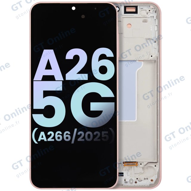 Écran OLED avec châssis pour Samsung Galaxy A26 5G (A266 / 2025) (pack service origine, Peach Pink)