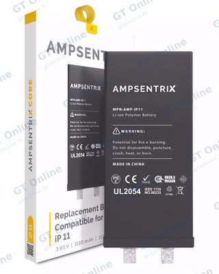 Cellule de batterie nue à souder pour Apple iPhone 11 (soudure par points requise, AmpSentrix Core) — réf. 107082073359