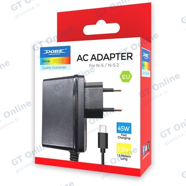Chargeur secteur USB-C pour Nintendo Switch / Switch 2 DOBE TNS-869A-EU — noir