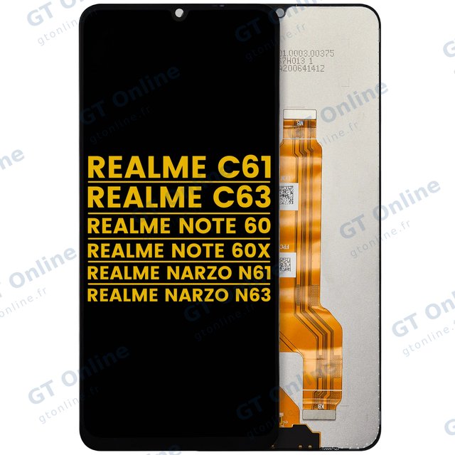 Écran pour Realme C61 / Realme C63 / Realme Note 60 / Realme Note 60x / Realme Narzo N61 / Realme Narzo N63 (reconditionné, toutes couleurs)