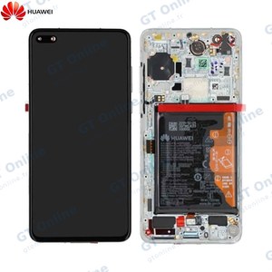 Bloc Écran Complet avec Châssis et Batterie Original Huawei P40 02353MFW Argent