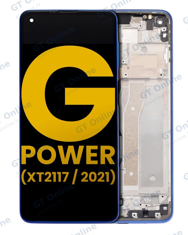 Écran LCD avec châssis pour Motorola Moto G Power (XT2117 / 2021) (reconditionné, bleu)