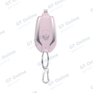 Batterie Externe Power Bank Porte Clé Lightning 1500mAh Rose