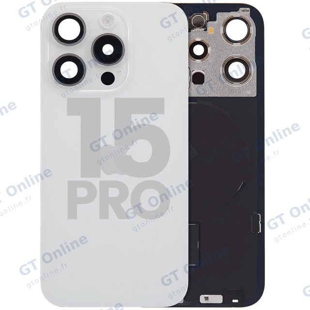 Vitre arrière pour Apple iPhone 15 Pro (origine d'occasion — grade A, White Titanium)