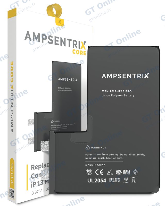 Cellule de batterie nue à souder pour Apple iPhone 13 Pro (soudure par points requise, AmpSentrix Core) — réf. 107082074633