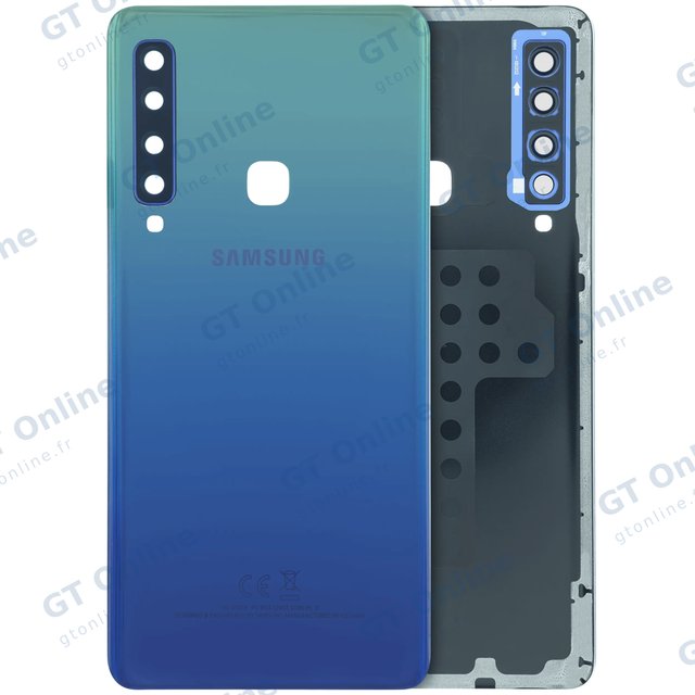 Vitre arrière pour Samsung Galaxy A9 (A920 / 2018) (pack service origine, Lemonade Blue)