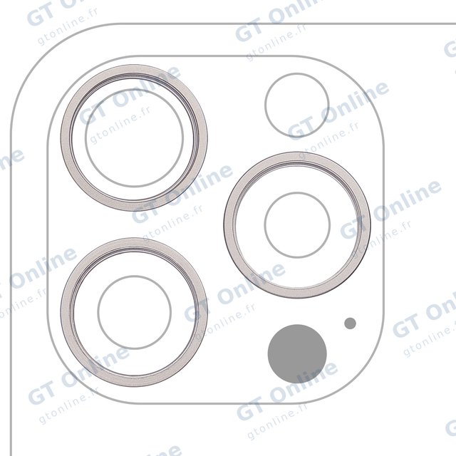 Anneau de contour de caméra arrière pour Apple iPhone 16 Pro / 16 Pro Max (lot de 3, White Titanium, lot de 10)