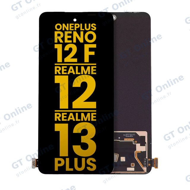 Écran OLED sans châssis pour Oppo Reno 12F 4G / 5G / Realme 12 4G / Realme 13 Plus / Oppo F27 / Realme 13 4g / Realme14T / Realme14 / Realme P3 / Reno13F 4G / 5G / Oppo K13 (reconditionné, toutes couleurs)