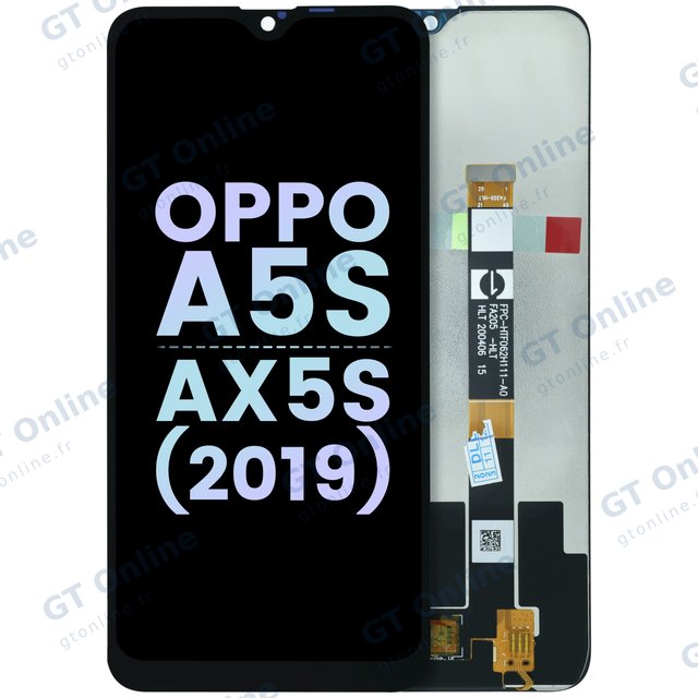 Écran LCD sans châssis pour Oppo A5s / AX5s (2019) (pack service origine, toutes couleurs)