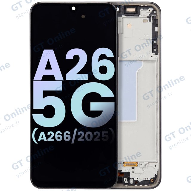 Écran OLED avec châssis pour Samsung Galaxy A26 5G (A266 / 2025) (pack service origine, noir)