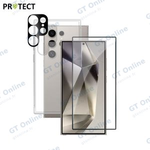 Pack de Protection Coque + Protection Lentille + Verre Trempé PROTECT pour Samsung Galaxy S24 Ultra 5G S928