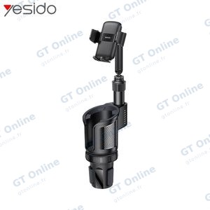 Support Smartphone pour Voiture avec Porte Gobelet Yesido C273 Noir