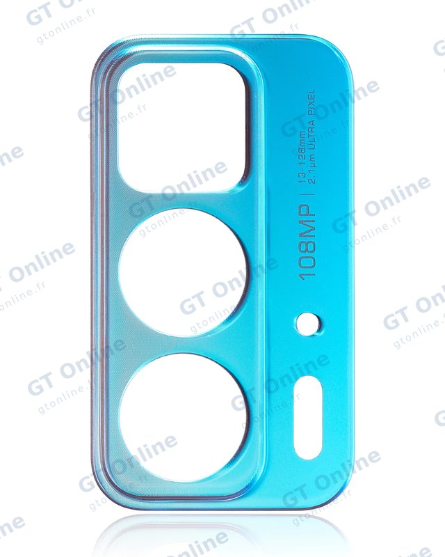 Support de lentille de caméra arrière pour Motorola Edge 20 Pro (XT2153-1 / 2021) (Blue Vegan Leather)