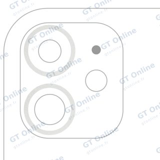Anneau de contour de caméra arrière pour Apple iPhone 11 / 12 / 12 Mini (blanc, lot de 2, lot de 10)