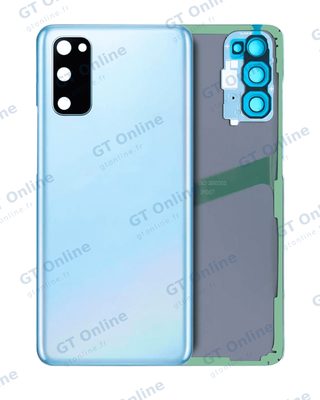 Vitre arrière avec lentilles de caméra pour Samsung Galaxy S20 (pack service origine, bleu Cloud) — vue 1
