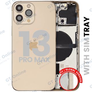 Châssis pour Apple iPhone 13 Pro Max (version EU, origine d'occasion — grade B, or) — Coque arrière avec petites pièces