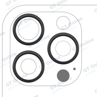 Anneau de contour de caméra arrière pour Apple iPhone 16 Pro / 16 Pro Max (titane noir, lot de 3)