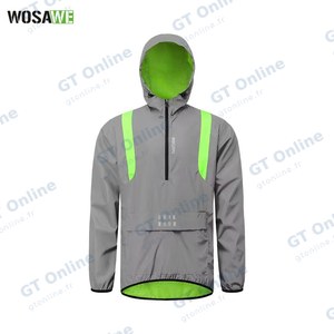 Veste Réfléchissante Coupe-Vent WOSAWE BT225 Imperméable avec Capuche (taille XS) Gris