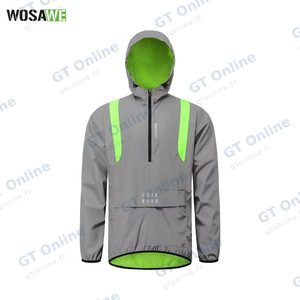 Veste Réfléchissante Coupe-Vent WOSAWE BT225 Imperméable avec Capuche (taille XS) Gris