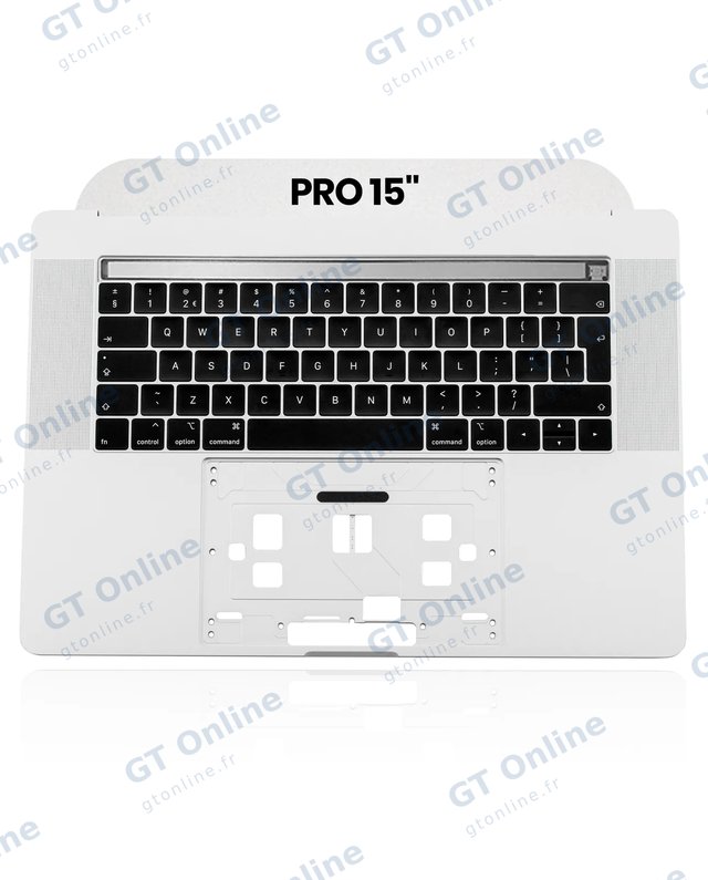 Châssis supérieur avec clavier ISO UK pour Apple MacBook Pro 15" A1990 (2018-2019) (origine d'occasion, argent)