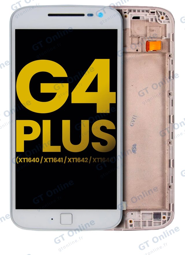 Écran LCD avec châssis pour Motorola Moto G4 Plus (XT1640 / XT1641 / XT1642 / XT1644 / 2016) (reconditionné, blanc)