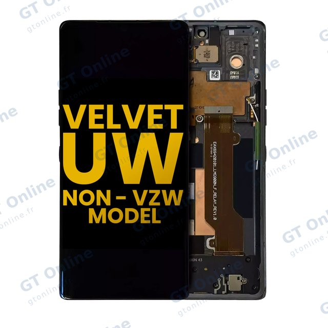 Écran OLED avec châssis pour LG Velvet 5G (Non-Verizon 5G UW Frame) (reconditionné, noir)