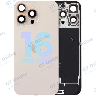 Vitre arrière avec MagSafe, NFC et nappe flash pour Apple iPhone 16 Pro Max (pack service origine, titane sable)