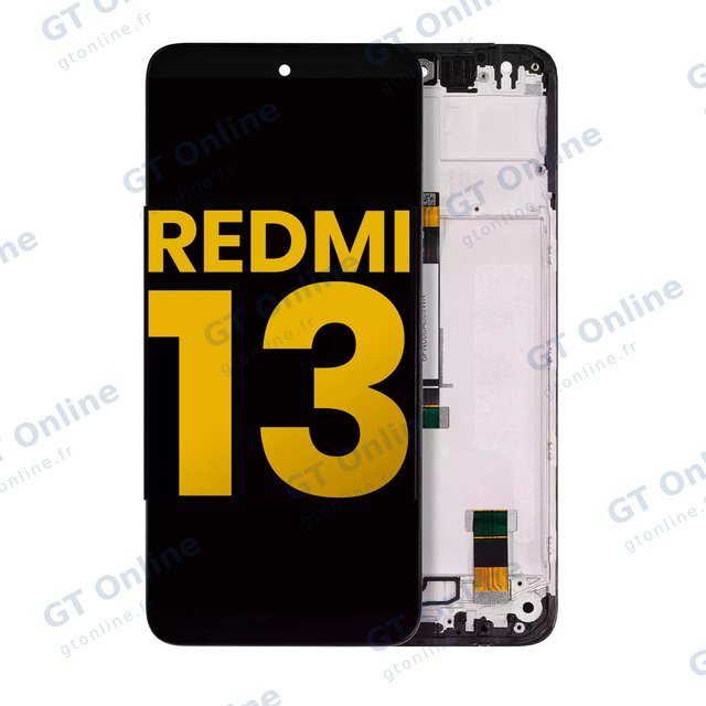 Écran LCD avec châssis pour Xiaomi Redmi 13 4G / Redmi 13 5G / Note 13R (reconditionné, toutes couleurs)