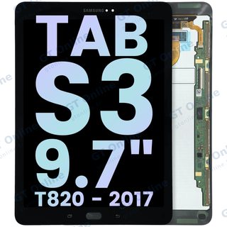 Écran LCD sans châssis pour Samsung Galaxy Tab S3 9.7" (T820) (pack service origine, noir)
