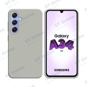 Coque Silicone Compatible pour Samsung Galaxy A34 5G A346 (#9) Blanc
