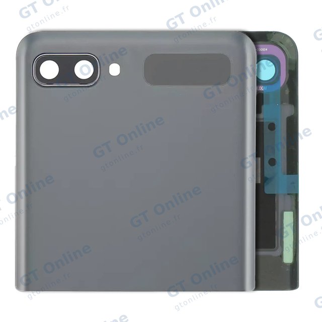 Écran OLED extérieur avec châssis pour Samsung Galaxy Z Flip 4G (F700) / Z Flip 5G (F707) (pack service origine, Mystic Gray)