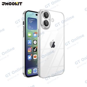 Coque de Protection Crystal Glass JMGOKIT pour Apple iPhone 16 Argent