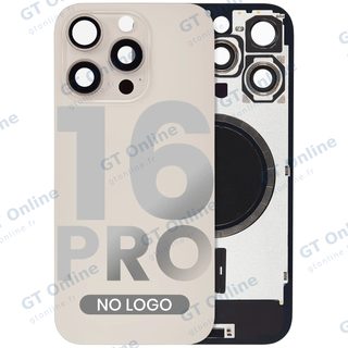 Vitre arrière pour Apple iPhone 16 Pro (sans logo, compatible, titane sable) — réf. 107082546336
