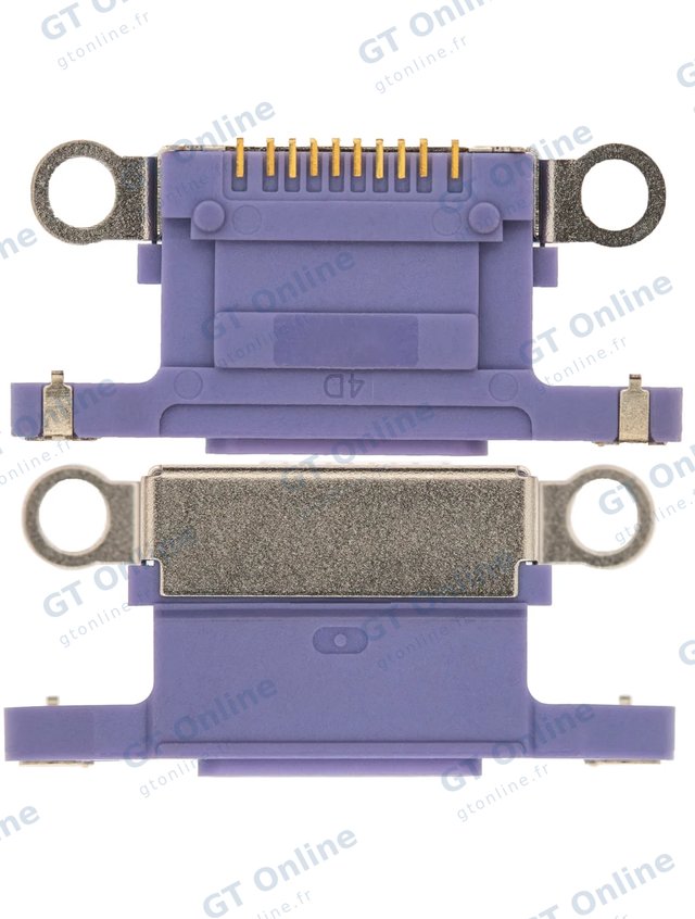Connecteur de charge nu à souder pour Apple iPhone 12 (bleu, lot de 10)