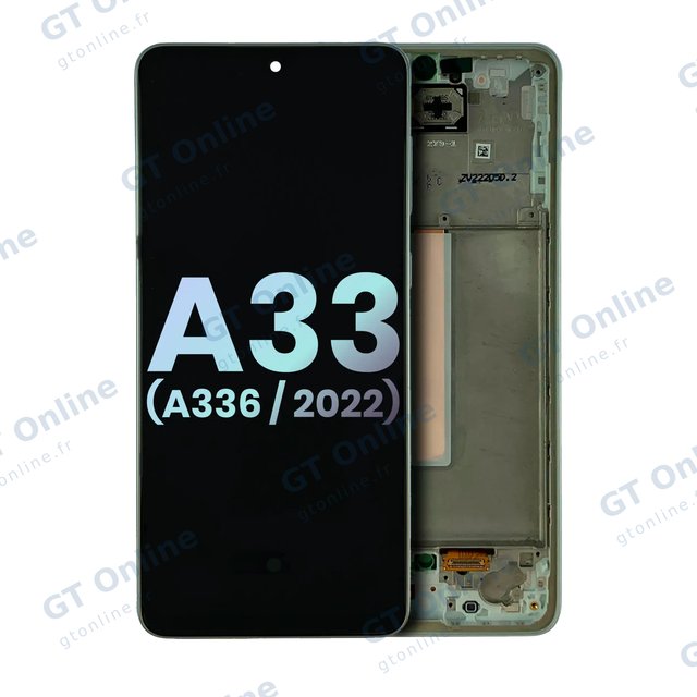 Écran OLED avec châssis pour Samsung Galaxy A33 5G (A336 / 2022) (pack service origine, Awesome White)