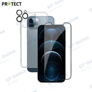 Pack de Protection Coque + Protection Lentille + Verre Trempé PROTECT pour Apple iPhone 12 Pro Max Transparent