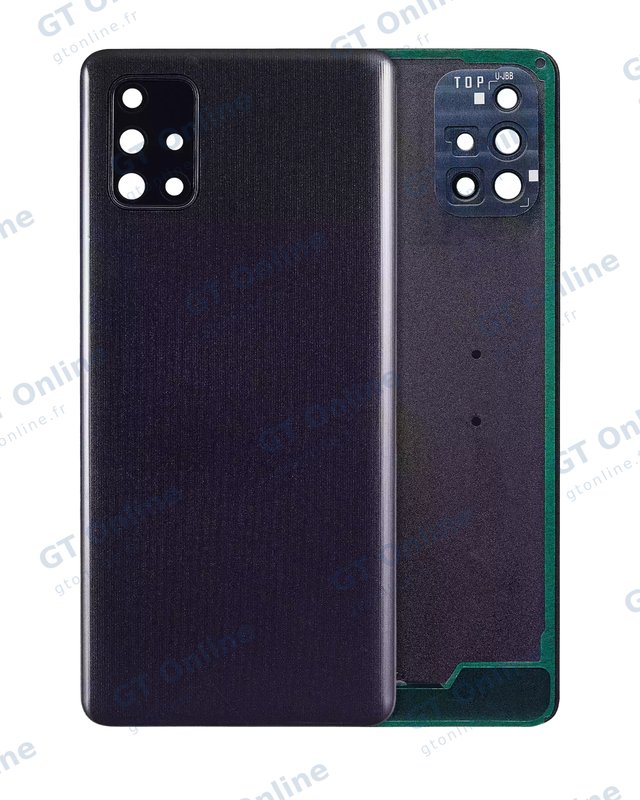 Vitre arrière pour Samsung Galaxy A71 (A715 / 2020) (pack service origine, noir)