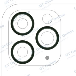 Anneau de contour de caméra arrière pour Apple iPhone 11 Pro / 11 Pro Max (vert nuit, lot de 3, lot de 10)
