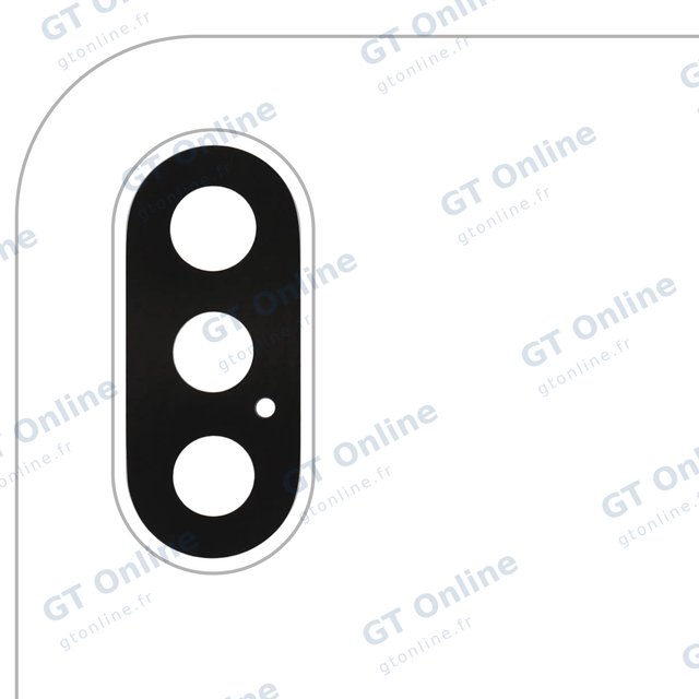 Lentille de caméra arrière avec adhésif pour Apple iPhone X (Real Sapphire, premium, toutes couleurs, lot de 10)