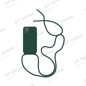 Coque Silicone avec Cordon Apple iPhone 12 Pro (09) Vert Nuit