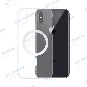 Coque Silicone MagSafe Compatible pour Apple iPhone X/iPhone XS Transparent