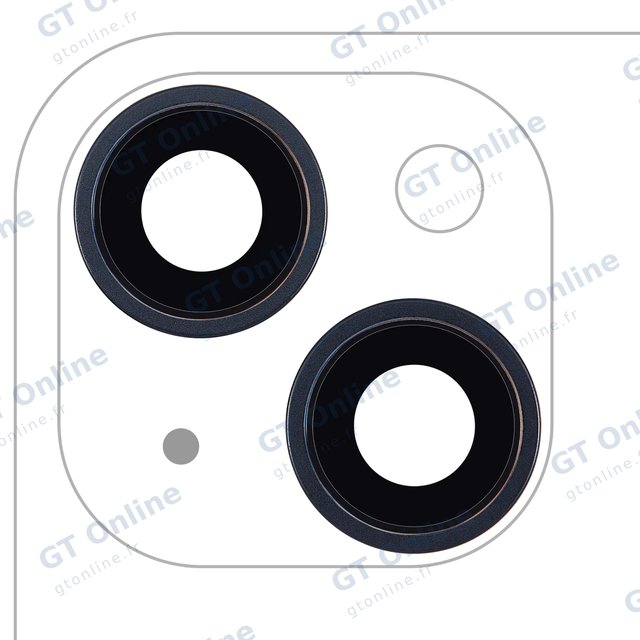 Lentille de caméra arrière avec support et anneau pour Apple iPhone 14 / 14 Plus (lot de 2, compatible premium, minuit)