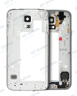 Châssis pour Samsung Galaxy S5 (pack service origine, argent / noir)