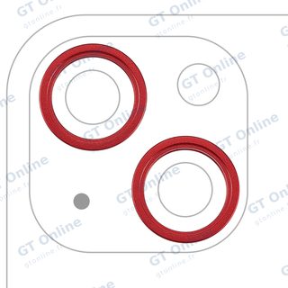 Anneau de contour de caméra arrière pour Apple iPhone 13 / 13 Mini (lot de 2, rouge, lot de 10)